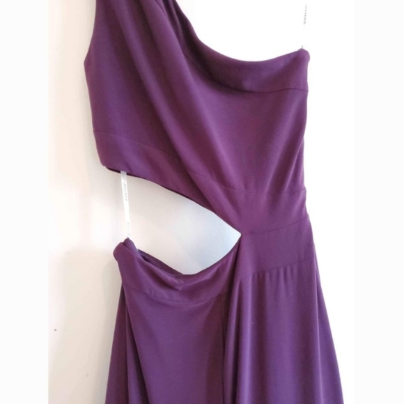 Jovani Size4 dark purple 💜 one-shoulder off dress - Picture 5 of 8